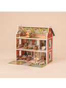 ROBUD 3 in 1 Puppenhaus aus Holz für Kinder mit Zubehör Möbel Geschenk-8