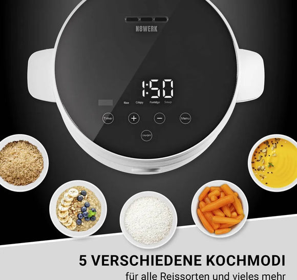 N8WERK Reiskocher Reisdämpfer Reisgarer 2L
