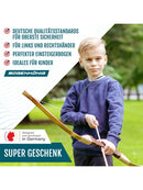 Bogenkönig Pfeil & Bogen Set Holz Spielzeug Kinder 100cm Flitzebogen Zielscheibe-3