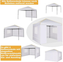 Faltpavillon 3x3m Wasserdicht Stabil UV-Schutz Outdoor Gartenzelt Weiß-3