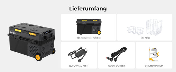 BougeRV CRD2 Kompressor Kühlbox 40L mit Gefrierfach Doppeltür Reise Camping Auto