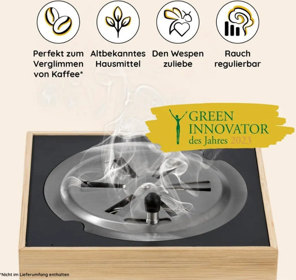 VapoWesp Räucherbox gegen Wespen und Mücken Aromatisierter Kaffeerauch Insekten