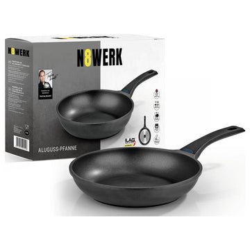 N8WERK Aluguss-Pfanne Midnight Edition 28 cm mit Farbwechsel-Temperaturanzeige