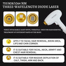Diodenlaser-Haarentfernungsgerät Laser Dauerhafte Haarentfernung 3 Wellenlängen-9