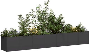 vidaXL Pflanzkübel Pflanzschale Hochbeet Garten Stahl Schwarz 280x40x40 cm