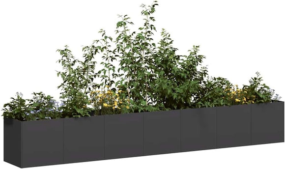 vidaXL Pflanzkübel Pflanzschale Hochbeet Garten Stahl Schwarz 280x40x40 cm