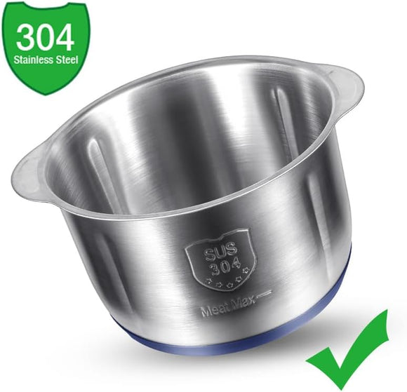 Elektrischer Fleischwolf Mixer Zerkleinerer mit 5L Edelstahl-Schüssel 500W