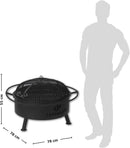Landmann Feuerschale mit Grillrost Ø 78cm Feuerkorb Stahl Holzkohlegrill Schwarz-5