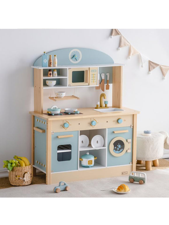 ROBUD Kinderküche Spielküchenset aus Holz für Kinder mit viel Zubehör