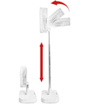 Standventilator Tisch-Ventilator 20cm Teleskop Lüfter Akku Leise Reise Kühler-3