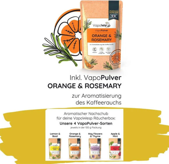 VapoWesp Räucherbox gegen Wespen und Mücken Aromatisierter Kaffeerauch Insekten