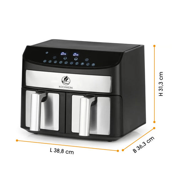 Kochwerk Heißluftfritteuse Doppelkammer Airfryer 7L