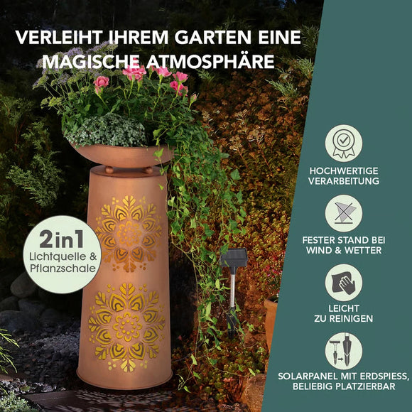 EASYmaxx LED Dekosäule Leuchte Pflanzschale
