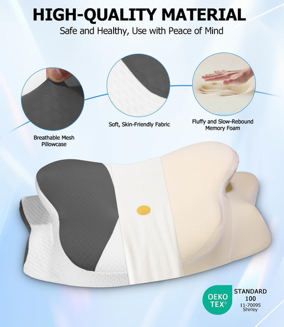 Orthopädisches Kissen Nackenstützkissen Ergonomisch Kopfkissen Memory Foam