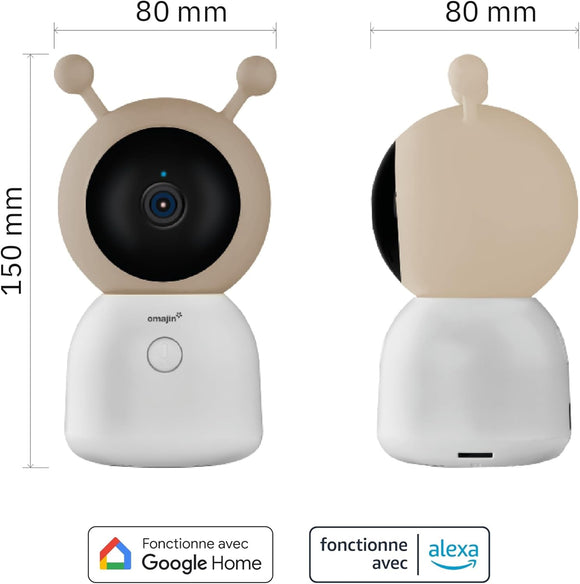 Omajin OBC-01-EC Baby-Kamera mit 64GB-SD-Karte ‎Wi-Fi