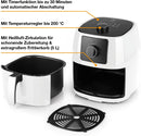 KOCHWERK Digitale Heißluftfritteuse 5L Grillen Backen & Erhitzen mit Timer 1400W-6
