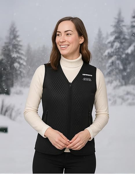 KEMIMOTO Beheizbare Weste für Damen 3 Heizstufen Motorrad Outdoor Camping
