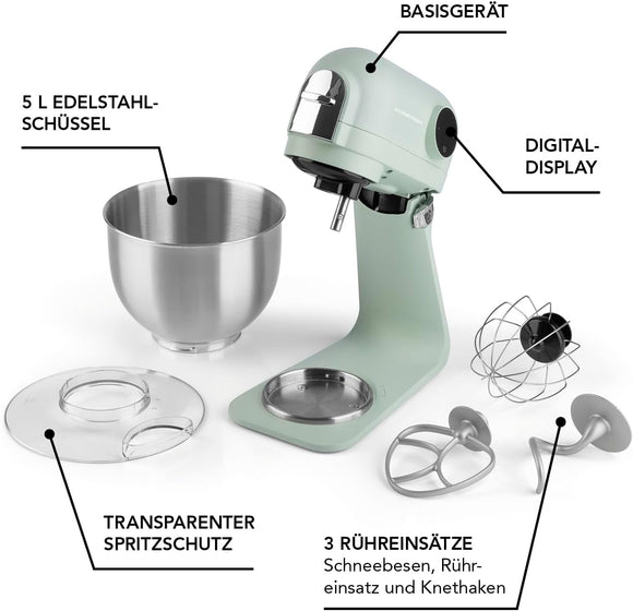 GOURMETmaxx Küchenmaschine & Rührgerät digitales Display 5L mit Aufsätzen
