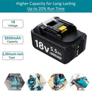 Ersatzakku Kompatibel mit Makita 18V Akku 5,5ah 5500mAh mit DC18RC Ladegerät-2