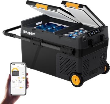 BougeRV CRD2 Kompressor Kühlbox 40L mit Gefrierfach Doppeltür Reise Camping Auto