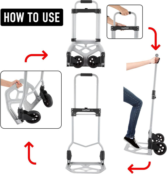 Sackkarre Alu Transportkarre klappbar Langer Teleskopgriff 100cm bis 120 kg