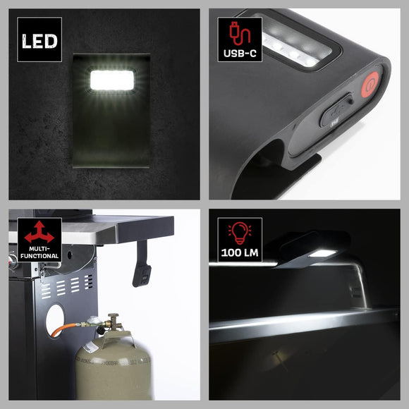 LANDMANN LED Grilllampe Grill Beleuchtung magnetisch BBQ Licht mit Timer