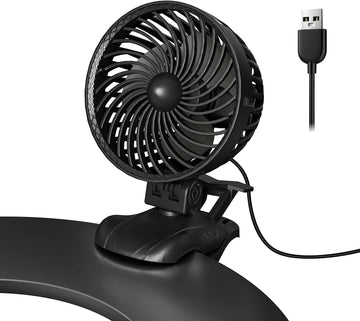 OUILA Mini Ventilator zum Anklippen USB Kinderwagen Schreibtisch 360° drehbar