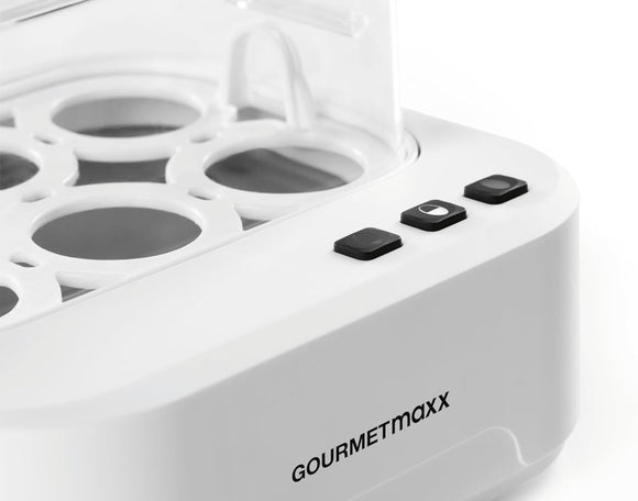 GOURMETmaxx Sprechender Eierkocher für 6 Eier mit Eierstecher und Messbecher
