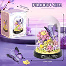 Schmetterling Blumen Bausteine Set 582 Teile Blumenstrauß mit Kuppel und Sockel-4