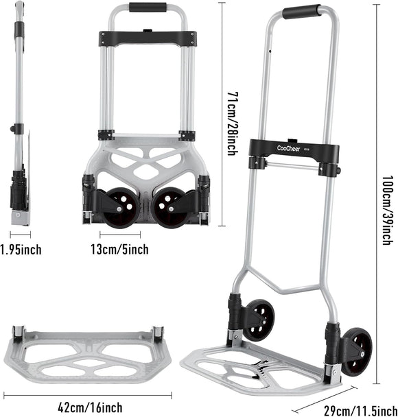Sackkarre Alu Transportkarre klappbar Langer Teleskopgriff 100cm bis 120 kg