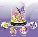 Schmetterling Blumen Bausteine Set 582 Teile Blumenstrauß mit Kuppel und Sockel-3