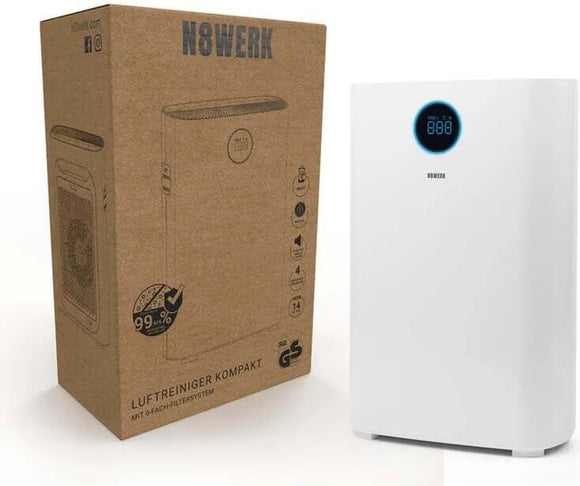 N8WERK Luftreiniger Klein HEPA Filter Ionisator Aktivkohle UV-Licht Pollenfilter