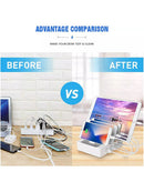 Multifunktionale USB-Ladestation mit 4 Ports und 4 Ladekabel für Handy Laptop-3