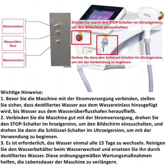 Diodenlaser-Haarentfernungsgerät Laser Dauerhafte Haarentfernung 3 Wellenlängen
