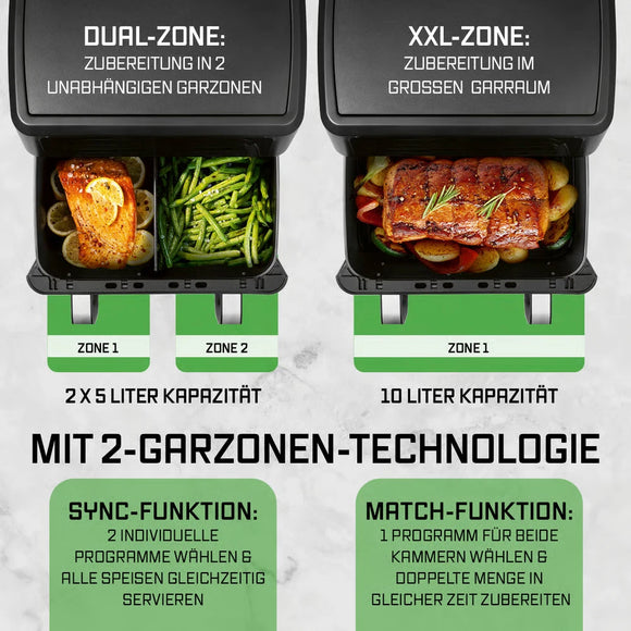 GOURMETmaxx Heißluftfritteuse AirGenius XXL 10L