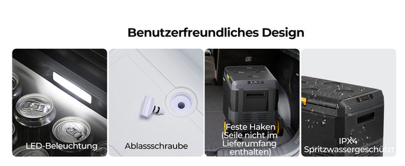 BougeRV CRS Kompressor Kühlbox 40L Griff Tragbar 230V Kühlschrank Auto Camping