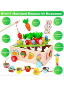 Montessori Lern-Spielzeug Koordination Kinder Baby 8-in-1 Holzspielzeug Bauernhof-2