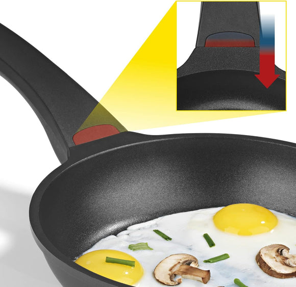 N8WERK Aluguss-Pfanne Midnight Edition 24 cm mit Farbwechsel-Temperaturanzeige