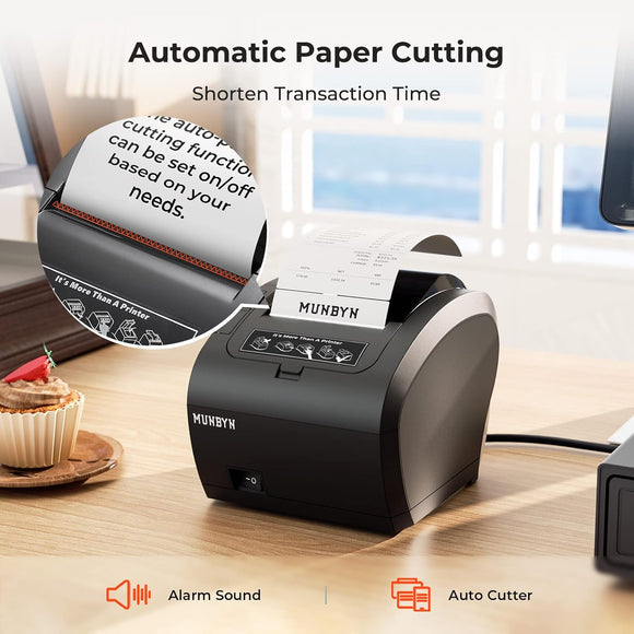 MUNBYN Thermodrucker Bondrukcer P047 WiFi Thermodirektdrucker Android Windows