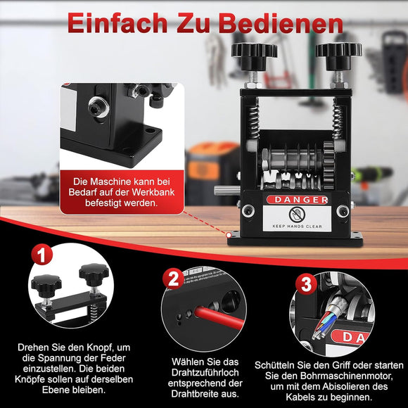Kabelabisoliermaschine Abisolierer Manuell 6 Kanäle und 5 Klingen für 1-17 mm