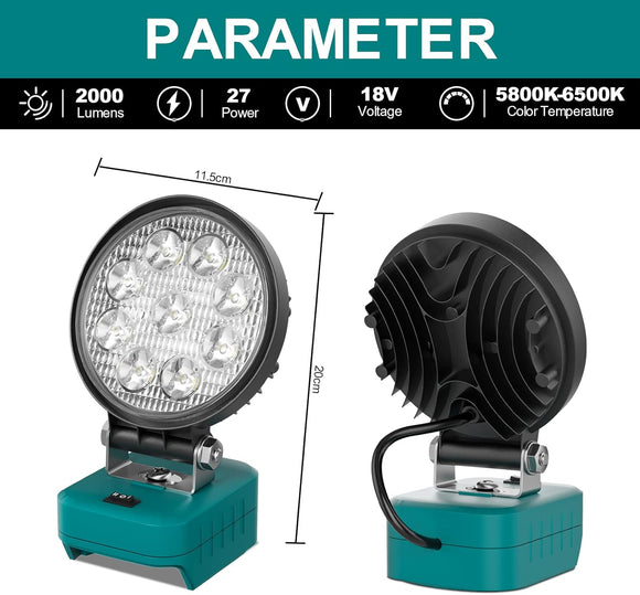 Akku Strahler LED Arbeitsleuchte 18V Kabellos Flutlicht kompatibel mit Makita