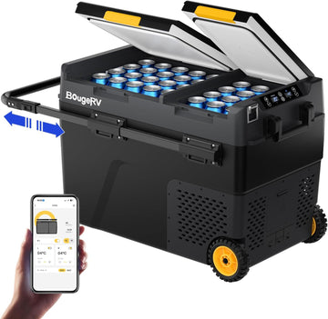 BougeRV CRD2 Kompressor Kühlbox 49L mit Gefrierfach Doppeltür Reise Camping Auto
