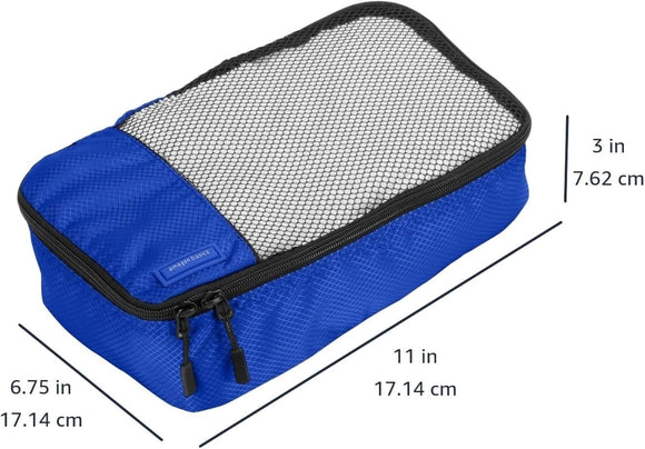 Amazon Basics 4 Stück Kleine Reisetaschen Outdoor Sport Reißverschluss Blau