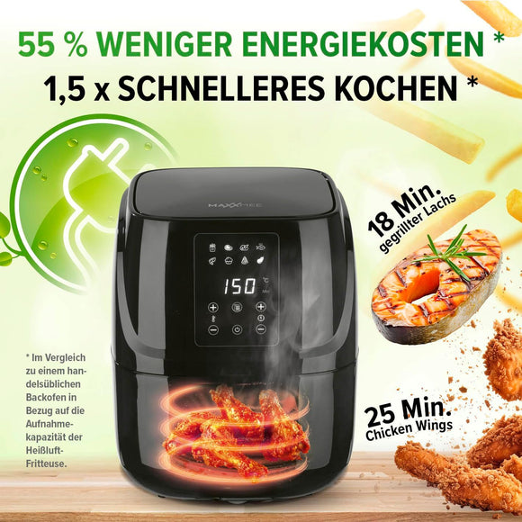 MAXXMEE Heißluft-Fritteuse Digital 3L Heißluftofen, Grill & Fritteuse 1300W