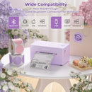MUNBYN Etikettendrucker Bluetooth Label Printer 4x6 Thermodrucker ITPP130B Lila-4