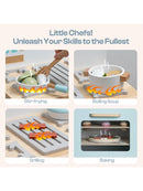 ROBUD Spielküchenofen für Kinder Kinderofen aus Holz mit Zubehör Cupcakes Pizza-5