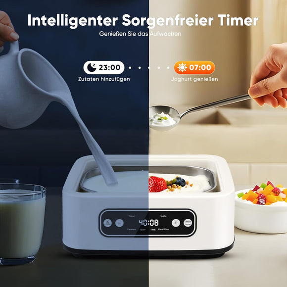 Probiotischer Joghurtbereiter mit 9 Glasbehältern 1600 ml Joghurtmaschine Küche