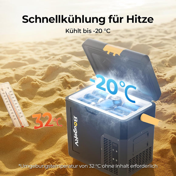 BougeRV CRH Kompressor Kühlbox 18L Griff Tragbar 230V Kühlschrank Auto Camping