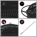 Landmann Feuerschale mit Grillrost Ø 78cm Feuerkorb Stahl Holzkohlegrill Schwarz-4