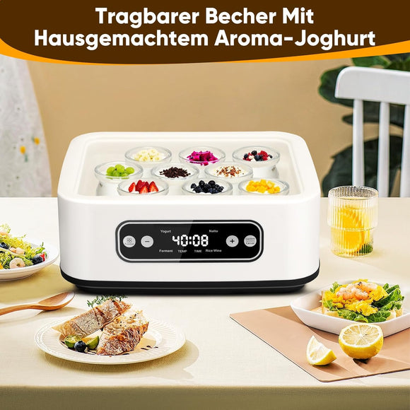 Probiotischer Joghurtbereiter mit 9 Glasbehältern 1600 ml Joghurtmaschine Küche